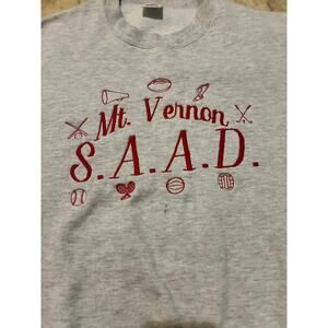 Vintage Mount Vernon SAAD Sports Crewneck Gray XL
